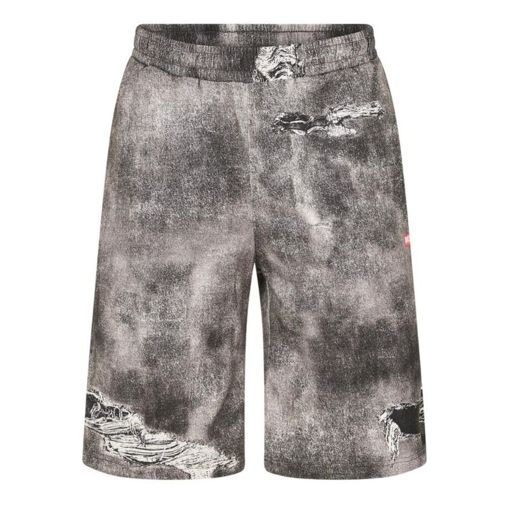 Diesel Mens Denim Stone Wash Shorts / Black/Gray